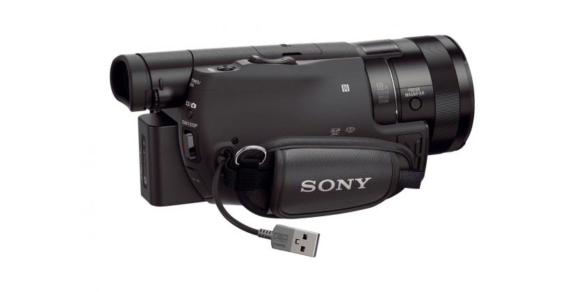 Sony AX100 hand side view