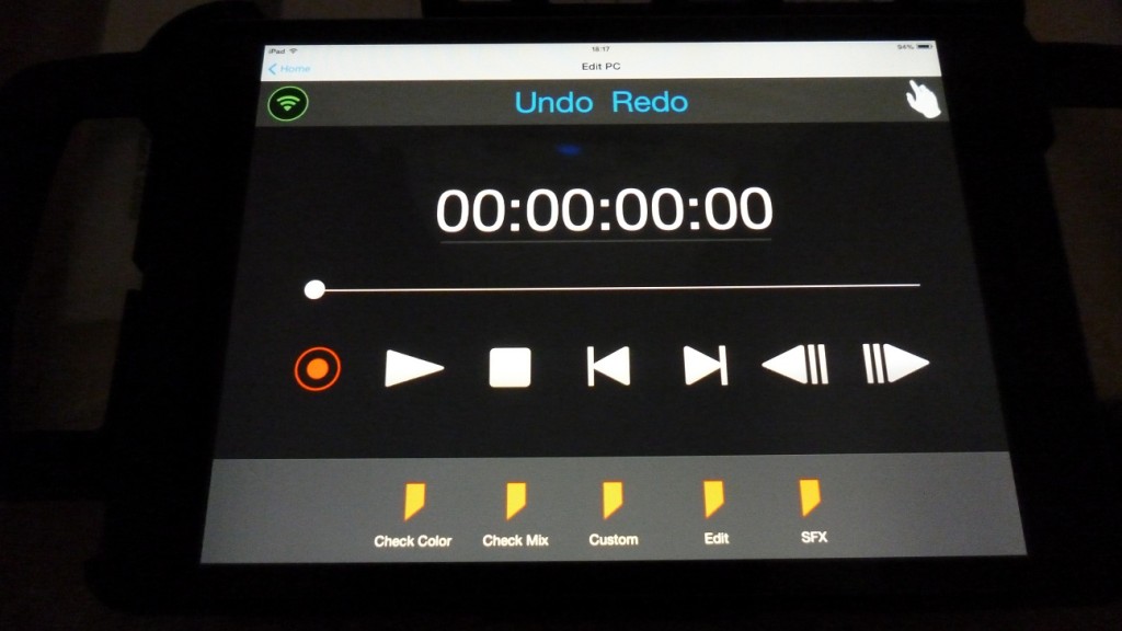 Sony Vegas Pro iPad Connect icon control screen
