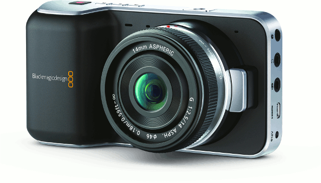 Blackmagic Pocket Cinema Camera with lens