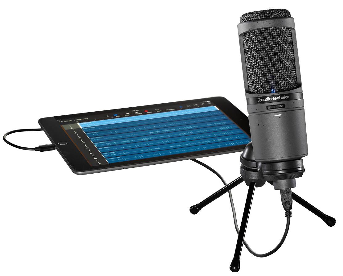Audio Technica AT2020USBi with tablet